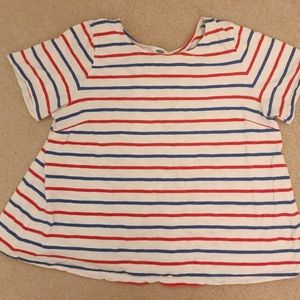 Red white blue striped old navy tee